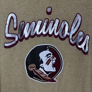 Rivalry Threads FSU Seminoles Women's V-Neck T-Shirt Size L Tan NCAA